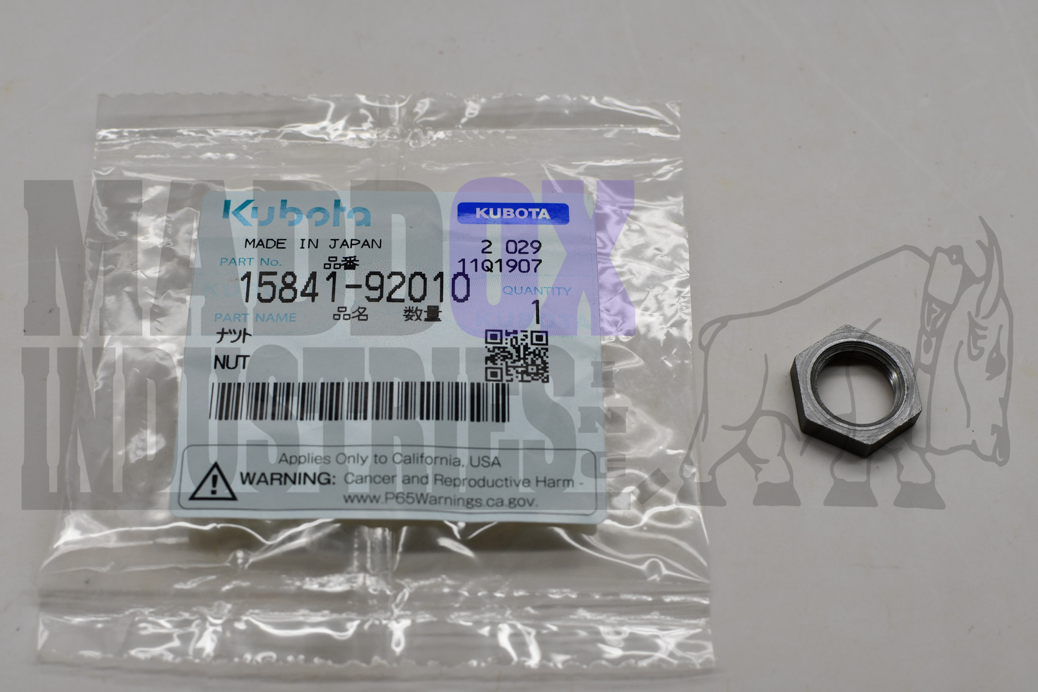 Kubota 15841-92010 Nut